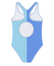 Load image into Gallery viewer, Blue Colorblock One Piece Swimsuit
