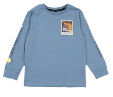 Load image into Gallery viewer, Dusty Blue Good Vibes Only Long Sleeve Top
