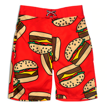 Load image into Gallery viewer, Deluxe Burger Swim Trunks
