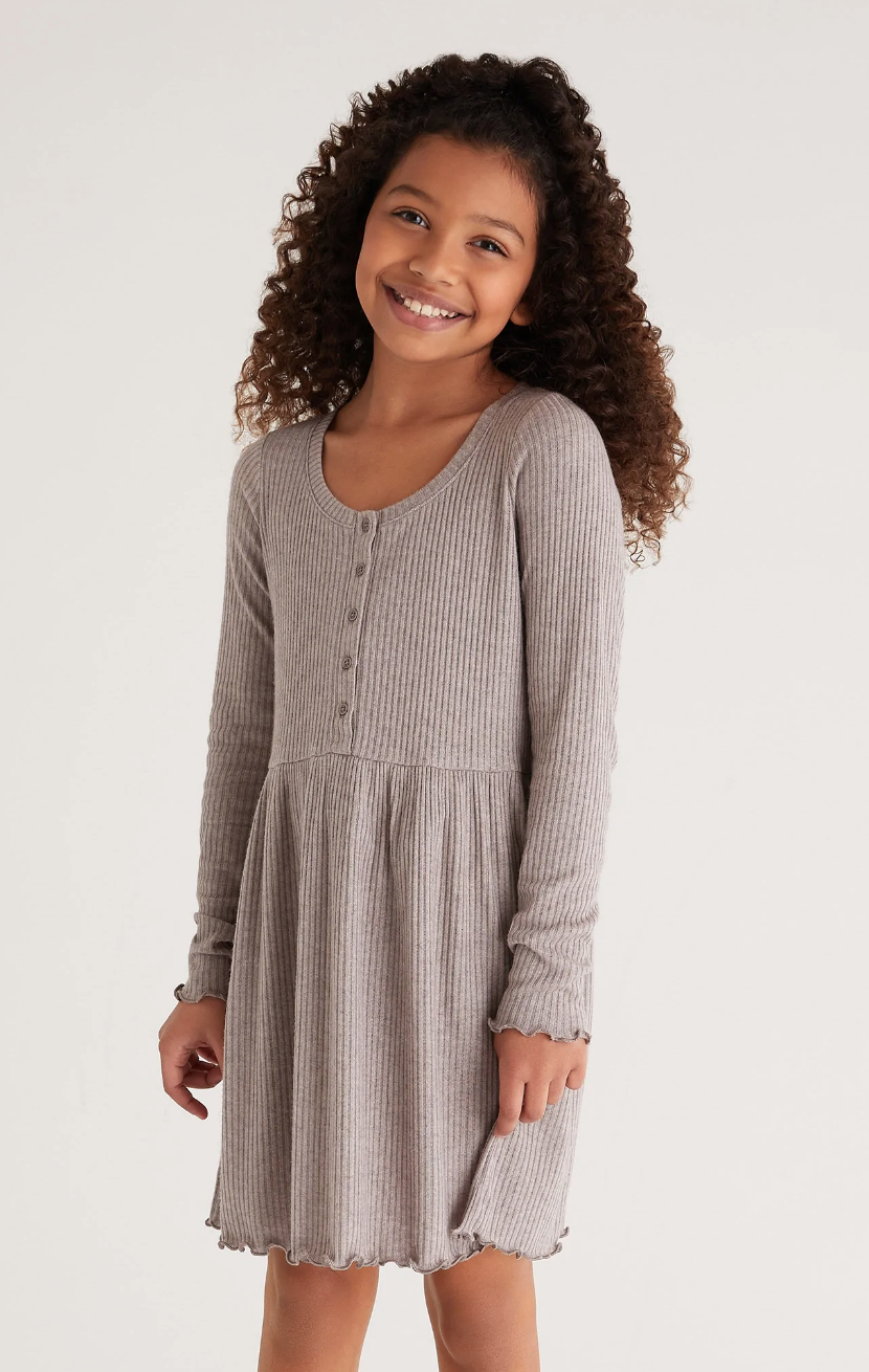 Taupe Claire Ribbed Dress