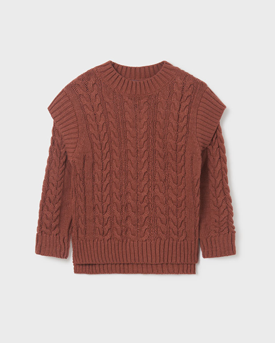 Marsala Braided Knit Sweater