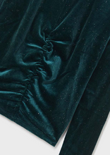 Load image into Gallery viewer, Emerald Velour Ruched Top
