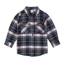Load image into Gallery viewer, Brown/Black Plaid Button Up
