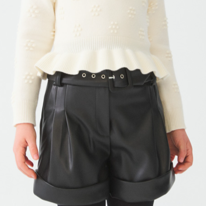 Faux Leather Belted Short