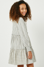 Load image into Gallery viewer, Sage Plaid Tiered Dress
