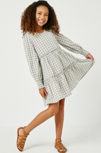 Load image into Gallery viewer, Sage Plaid Tiered Dress
