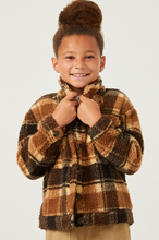 Load image into Gallery viewer, Brown Plaid Teddy Jacket
