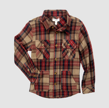 Load image into Gallery viewer, Burgundy/Brown Fleece Plaid Shacket
