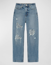Load image into Gallery viewer, High Waisted Distressed Mom Jeans
