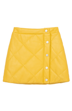 Load image into Gallery viewer, Mustard Quilted Pleather Skirt
