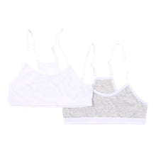 Load image into Gallery viewer, White/Grey Bralette 2-Pack
