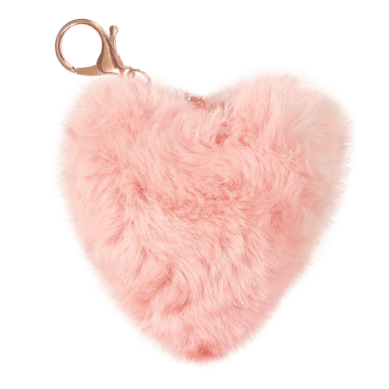 Pale Pink Heart Pom Pom Clip