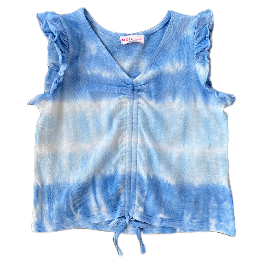 Faded Indigo Ruched Top