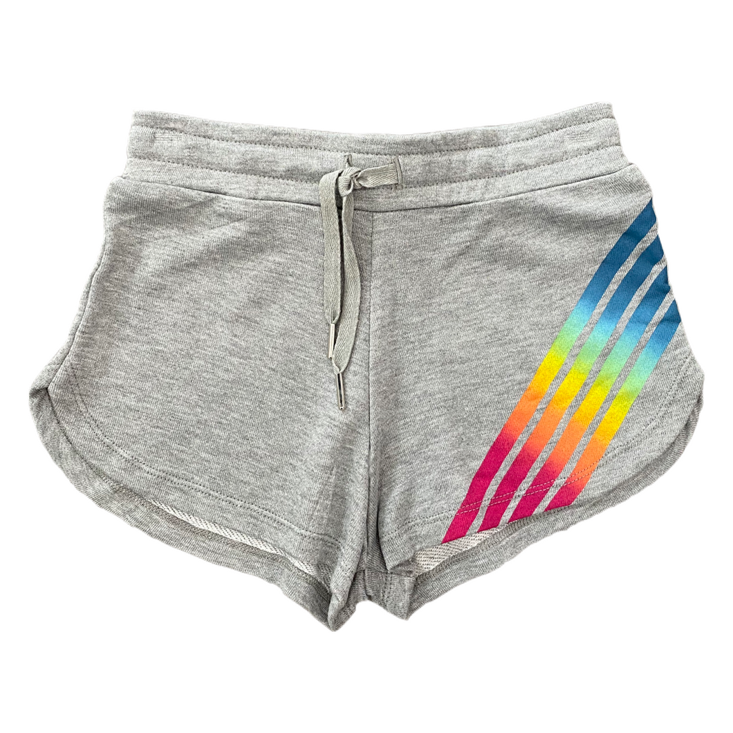 Grey Rainbow Stripes Shorts