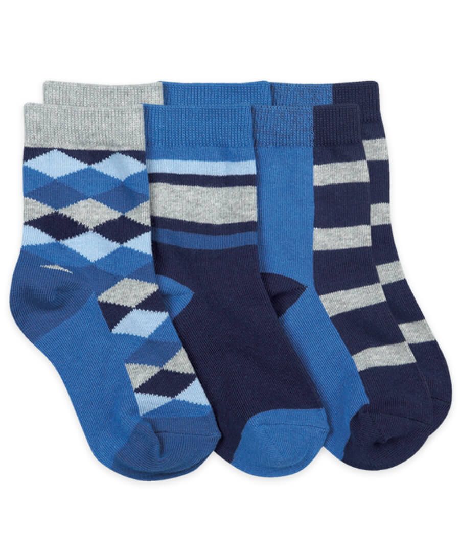 Blue Mix Dress Socks 3-Pack