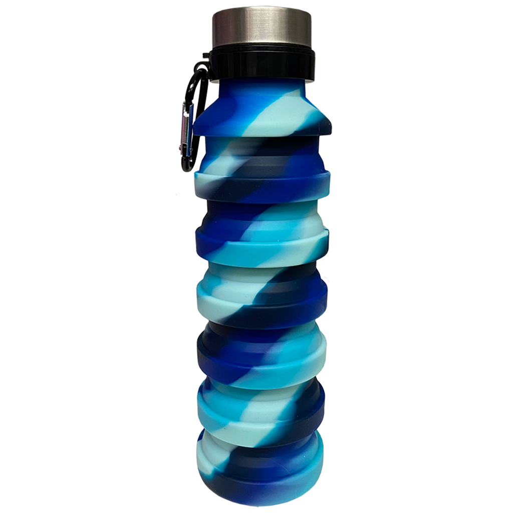Ocean Waves Silicone Collapsible Water Bottle