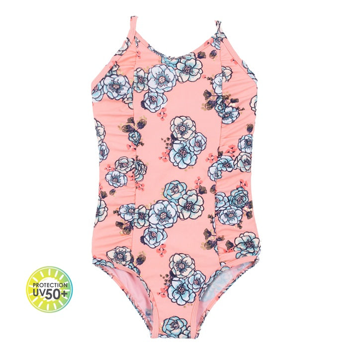 Coral Floral One Piece Swimsuit