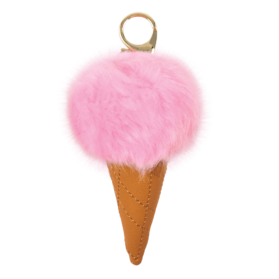 Pink Ice Cream Pom Pom Clip