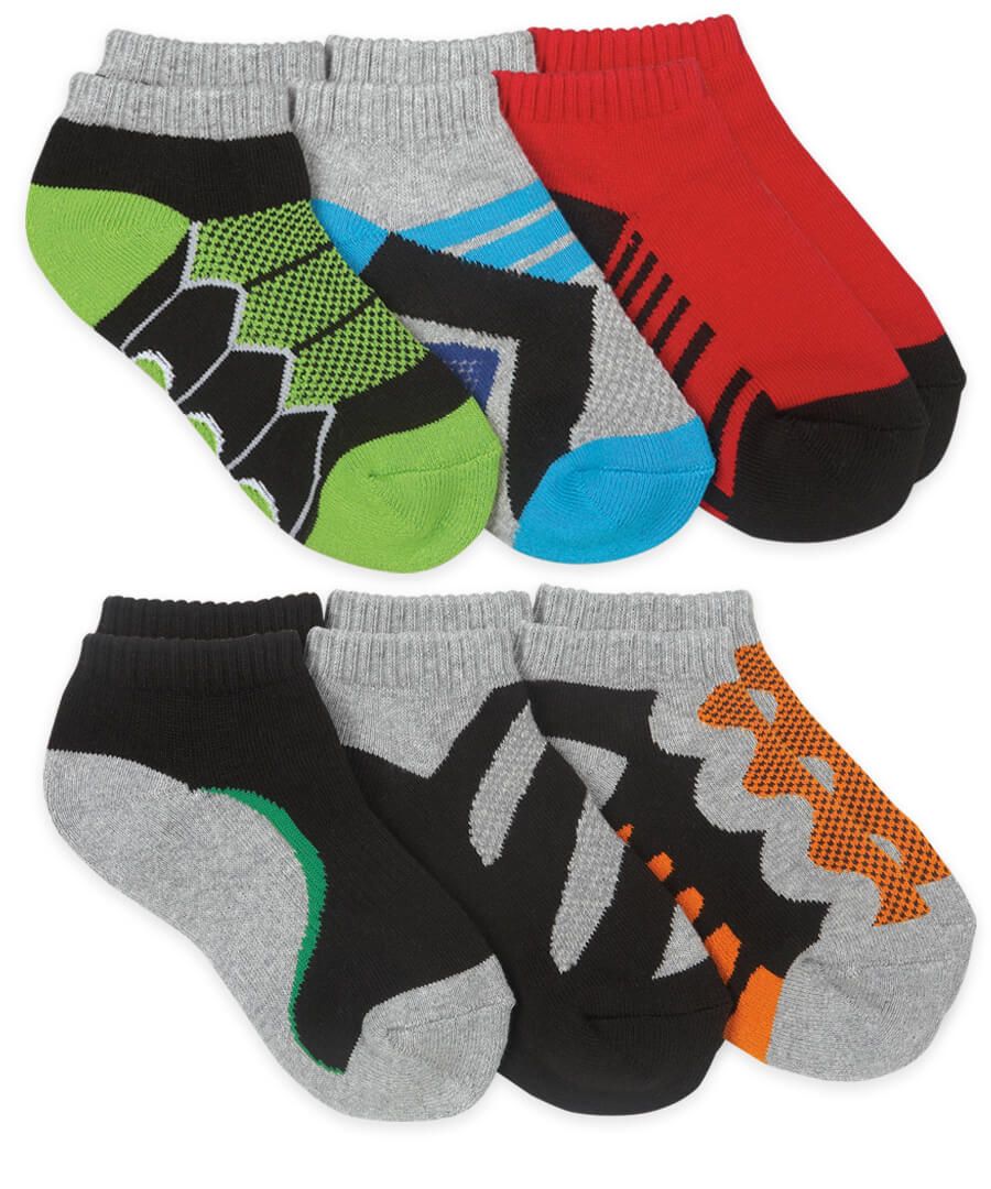 Black Multi-Color Sporty Low Cut 6-Pack Socks