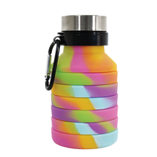 Load image into Gallery viewer, Tie Dye Silicone Collapsible Water Bottle

