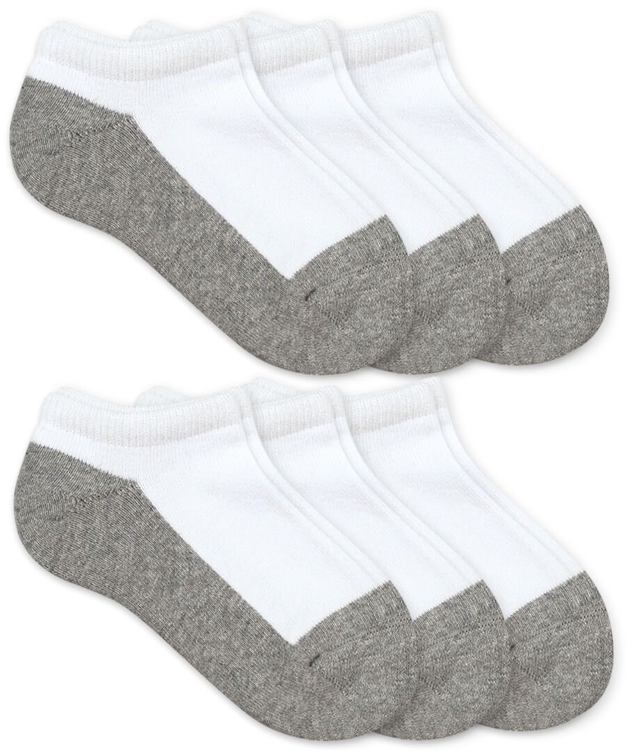 White/Grey Low Cut 6-Pack Socks